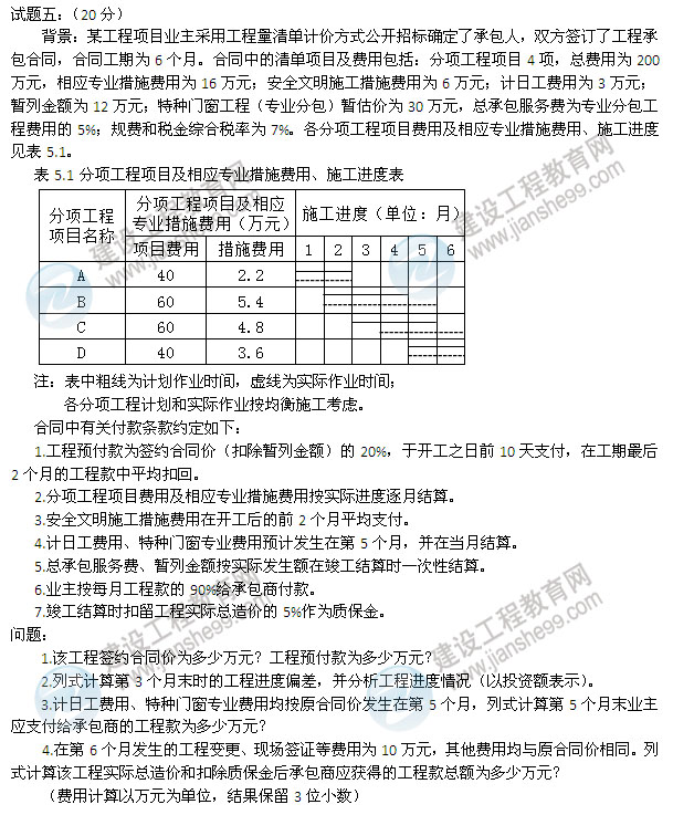 2012年造價(jià)工程師試題