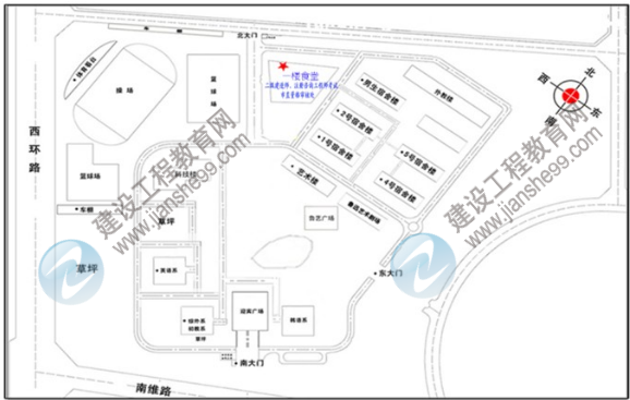 2014鹽城二級(jí)建造師報(bào)名市直審核點(diǎn)（鹽城高等師范學(xué)校）線路圖 