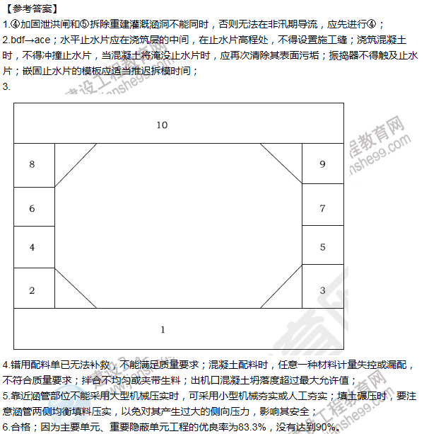 2013年一級(jí)建造師水利水電工程試題及答案(案例五)