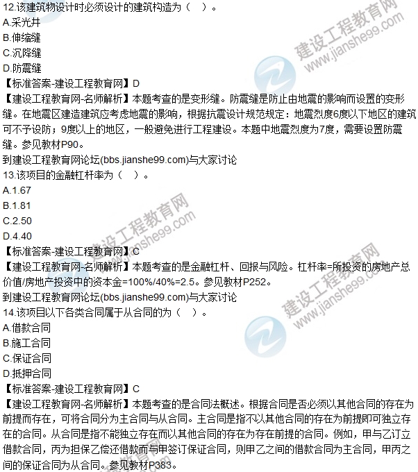 2015房估房地產基本制度與政策試題解析綜合分析題