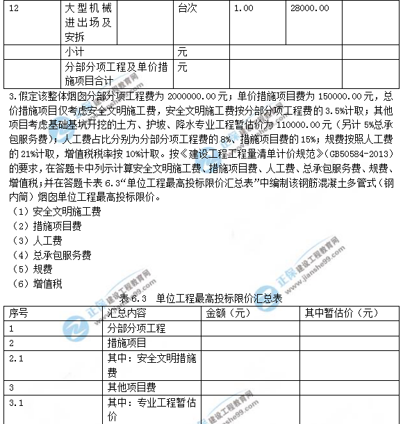 2018年造價工程師案例分析第六題試題及答案解析