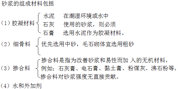 二級建造師建筑工程第三講建筑材料：砂漿、砌塊