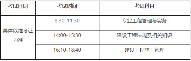 2019年福建二級建造師機考時間