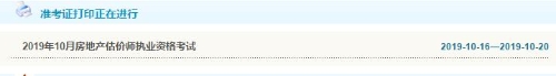 天津2019年房地產(chǎn)估價(jià)師準(zhǔn)考證打印入口