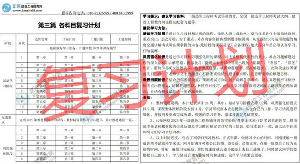 各科目學習計劃